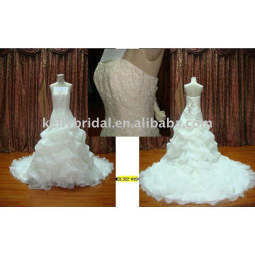 Belle robe de mariée Ruffle Organza jupe robes de mariée